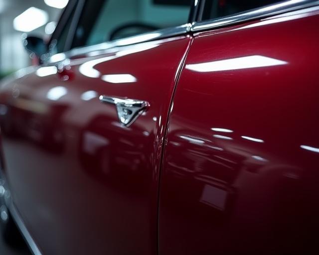 鏡のように輝く車の塗装（施工後）